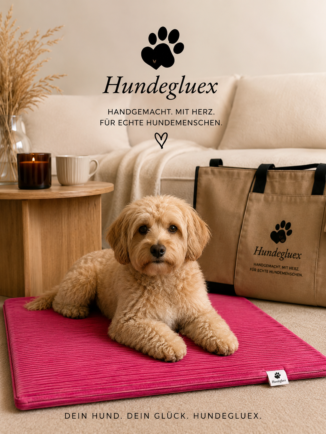 Hundedecke „Oscar“ aus Cord – Pink 🐾