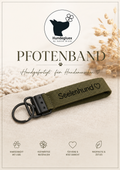 Pfotenband – personalisierter Schlüsselanhänger für Hundemenschen .
