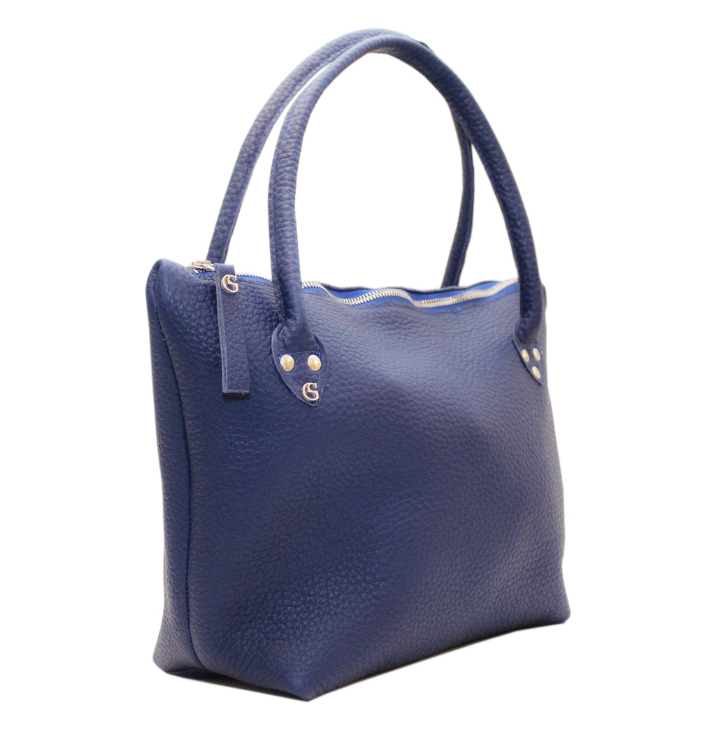 Leder Henkeltasche „Royalblue“