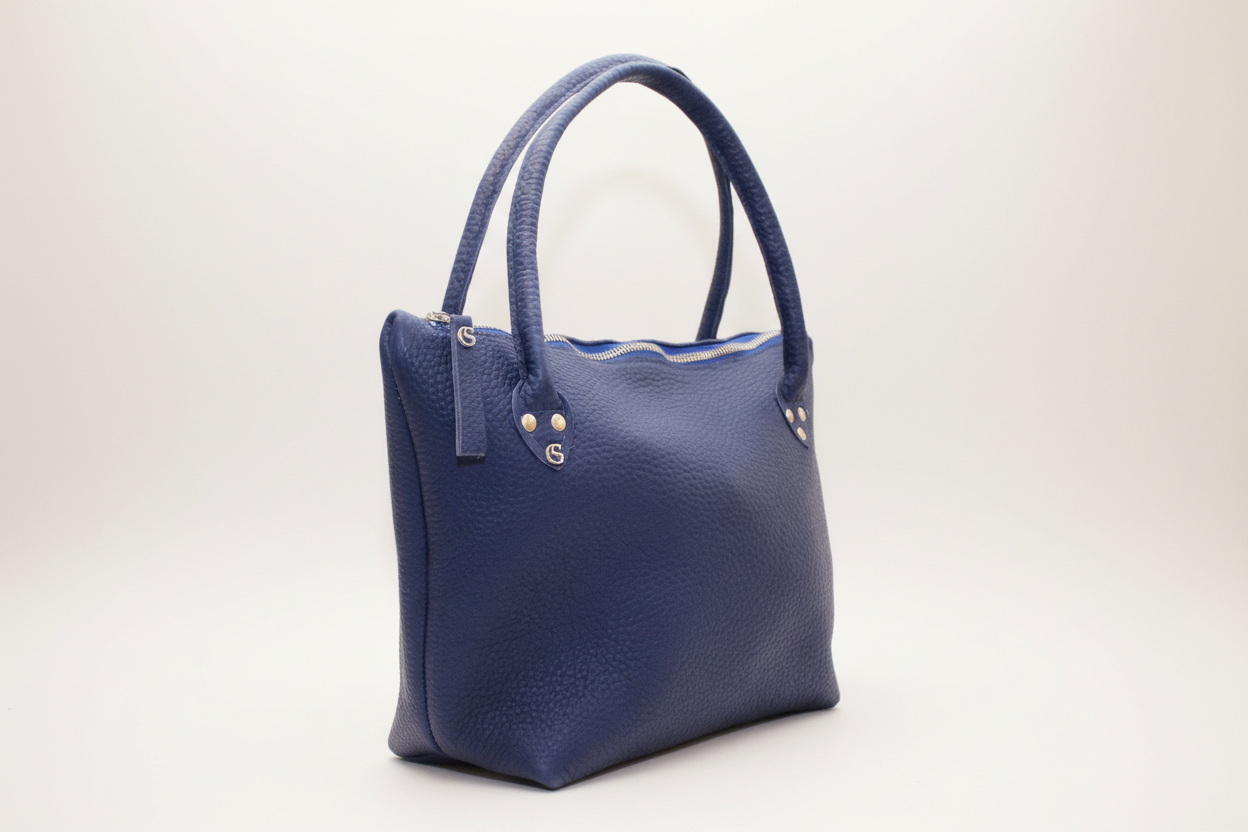Elegante blaue Ledertasche
