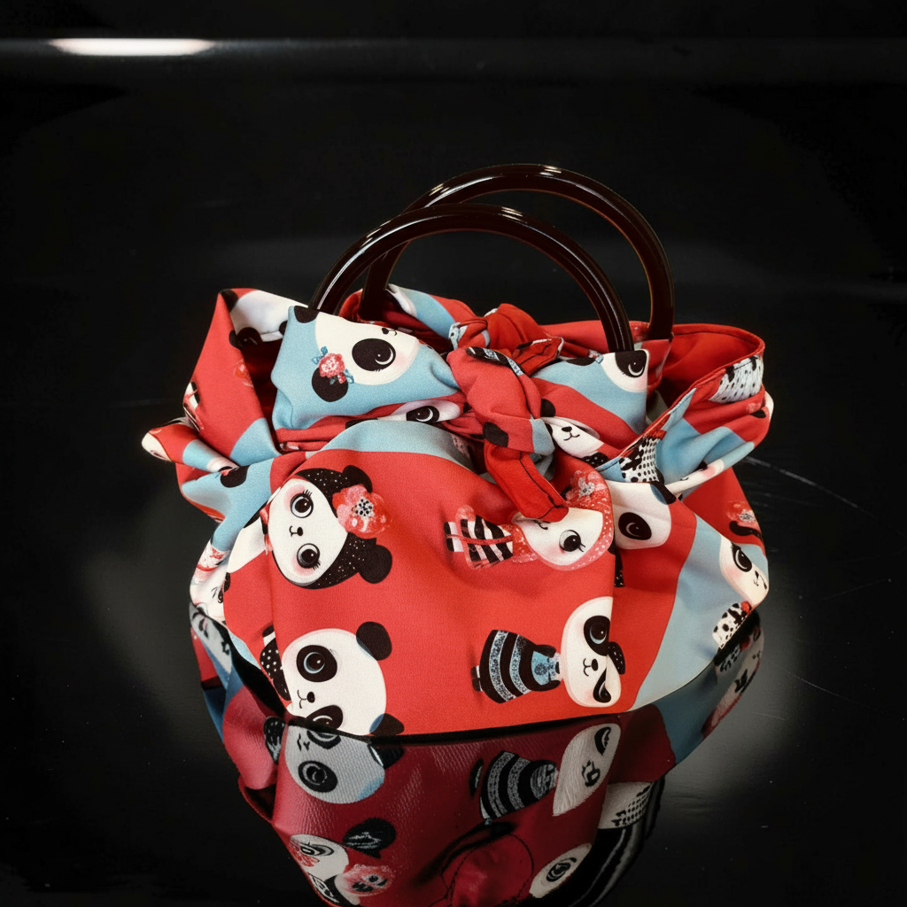 Furoshiki Abendtasche Panda - Premium Details