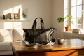 Lachsleder Damenhandtasche Black - Premium Lifestyle