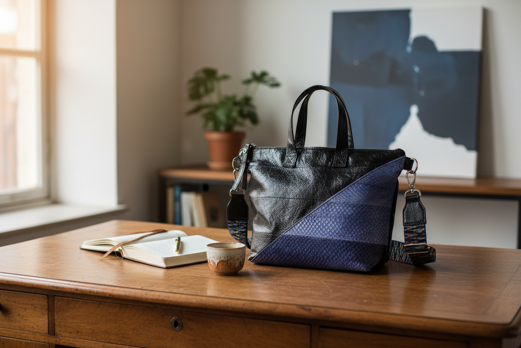 Lachsleder Damenhandtasche Blue - Premium Lifestyle
