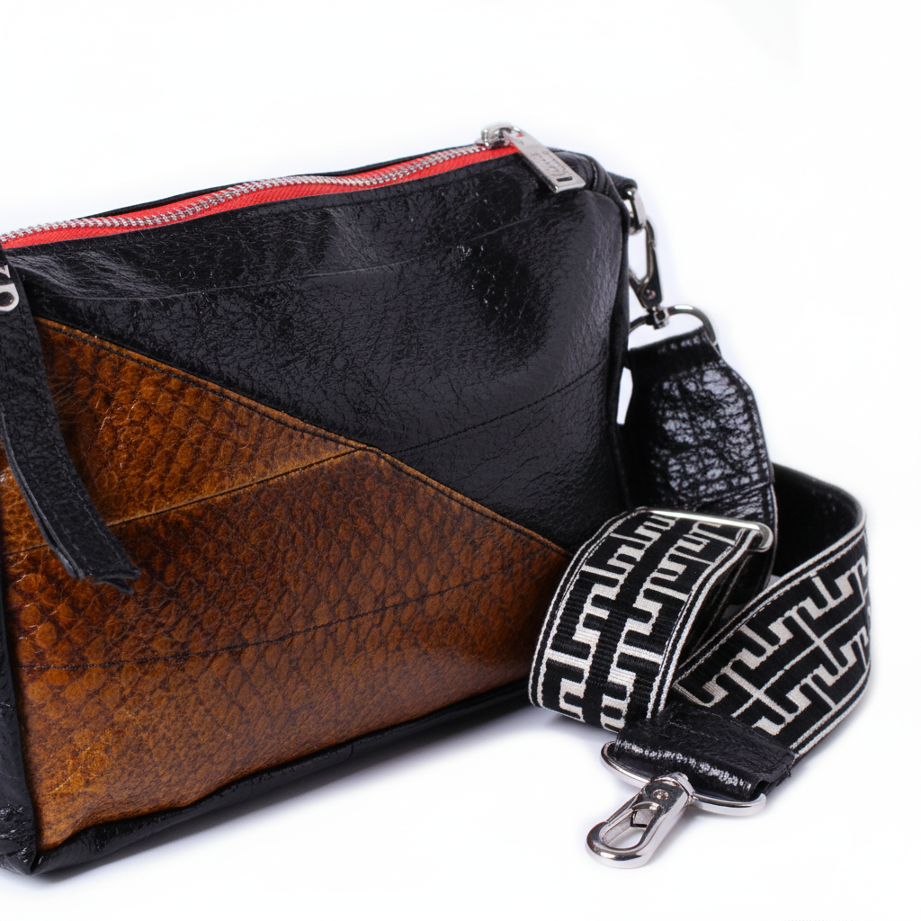 Lachsleder Damenhandtasche Brown - Premium Details