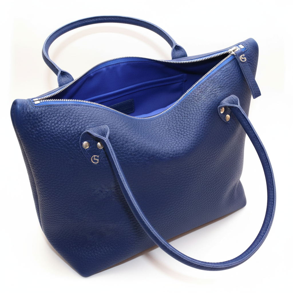 Leder Henkeltasche Royalblue - Korrigierte Details