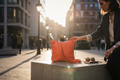 Leder Ketten Henkeltasche Orange - Premium Lifestyle