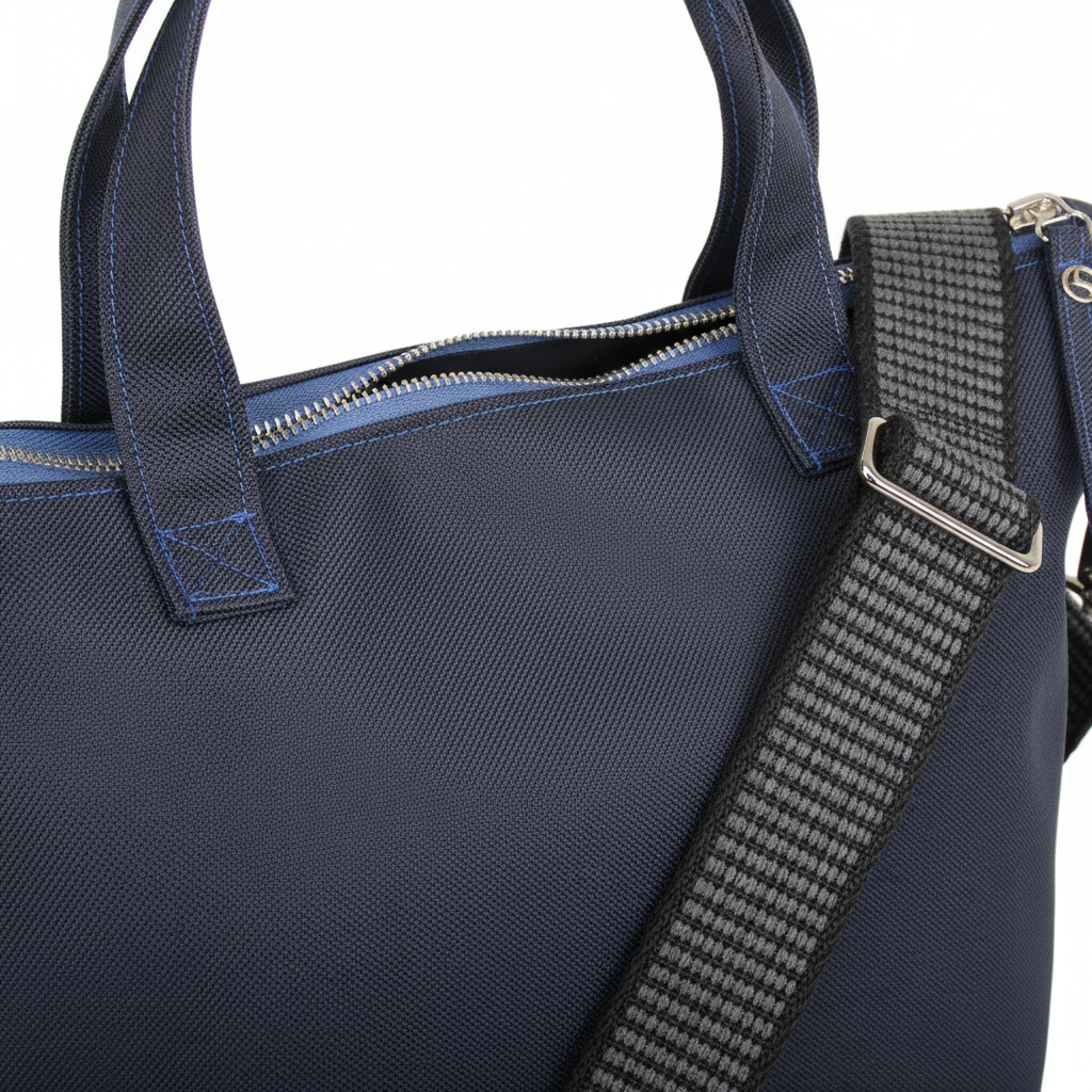 Nylon Henkeltasche Darkblue - Premium Details