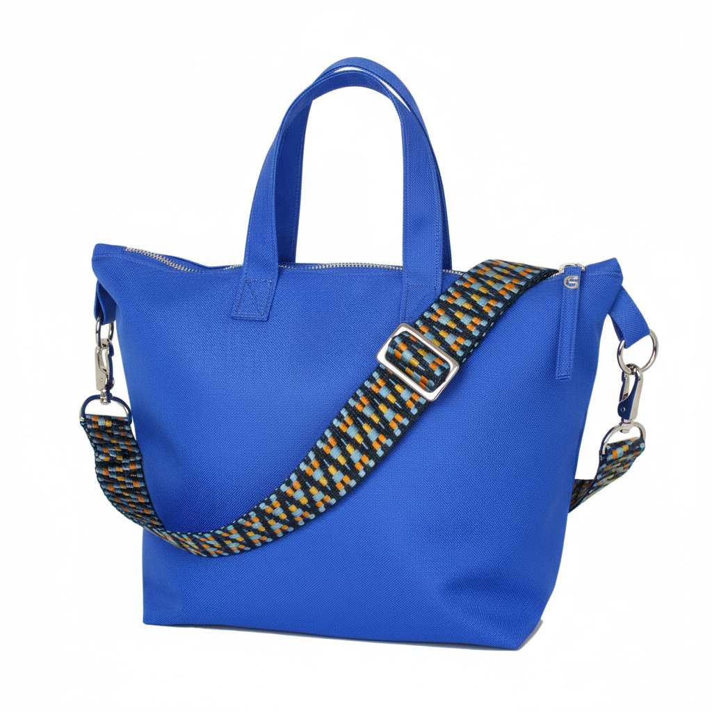 Nylon Henkeltasche Lightblue - Premium Details