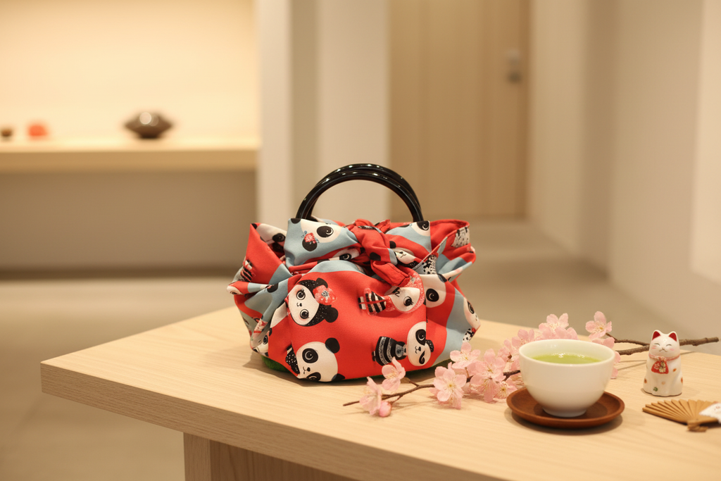 Stillleben Panda-Tasche