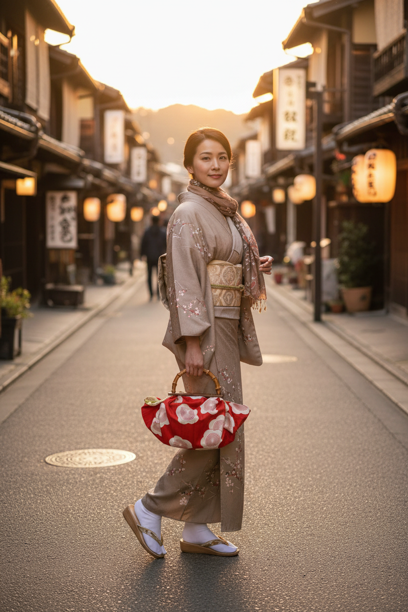 Traditionelle japanische Straße in Kyoto