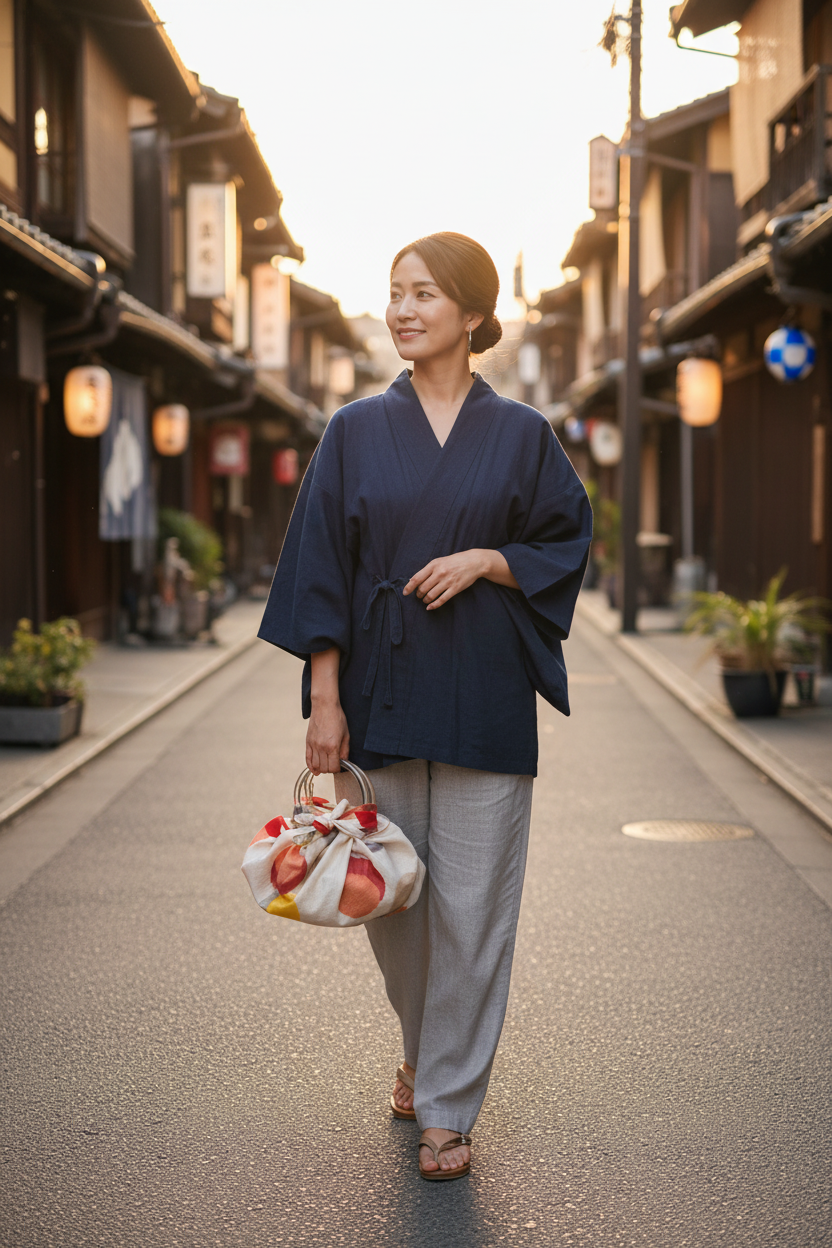 Traditionelle japanische Straße in Kyoto