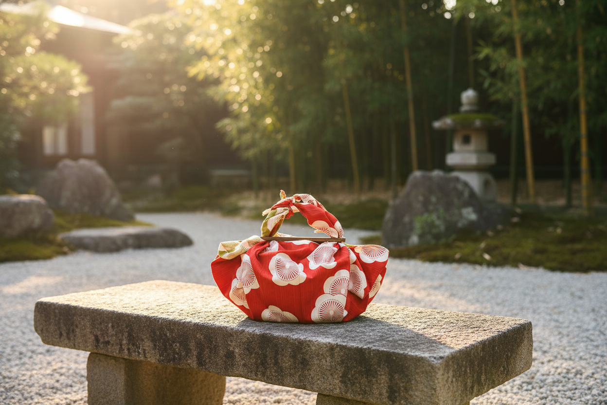 Zen-Garten mit Steinlaterne